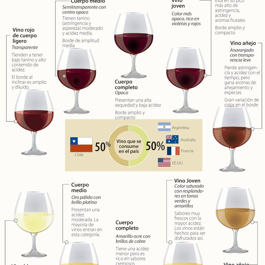 Los diez principales tipos de copa y los vinos que mejor les corresponden