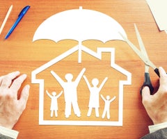 Concept of life and property insurance. Abstract conceptual image