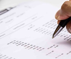 Pen point on Bank statement