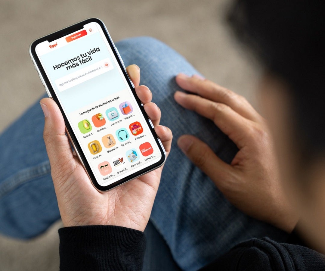 rappi delivery app on a person's iphone