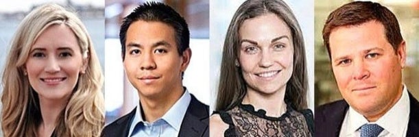 De izquierda a derecha: Adrienne Clough (Dumac); Naoki John Yoshida (Hellman and Friedman); Monta Ozolina (Apollo); y Andrew Cohen (Difesa Capital).