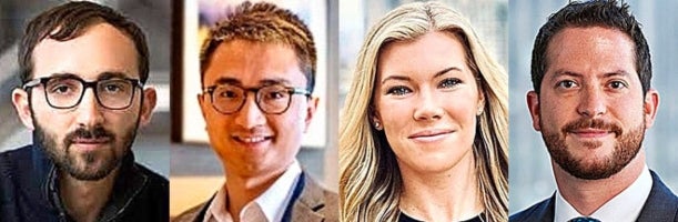 De izquierda a derecha: Alexander Pack (Hack VC); Ziang Fang (Man Numeric); Hannah Buchan (Beehouse); y Marshall Hendler (Optima AM).