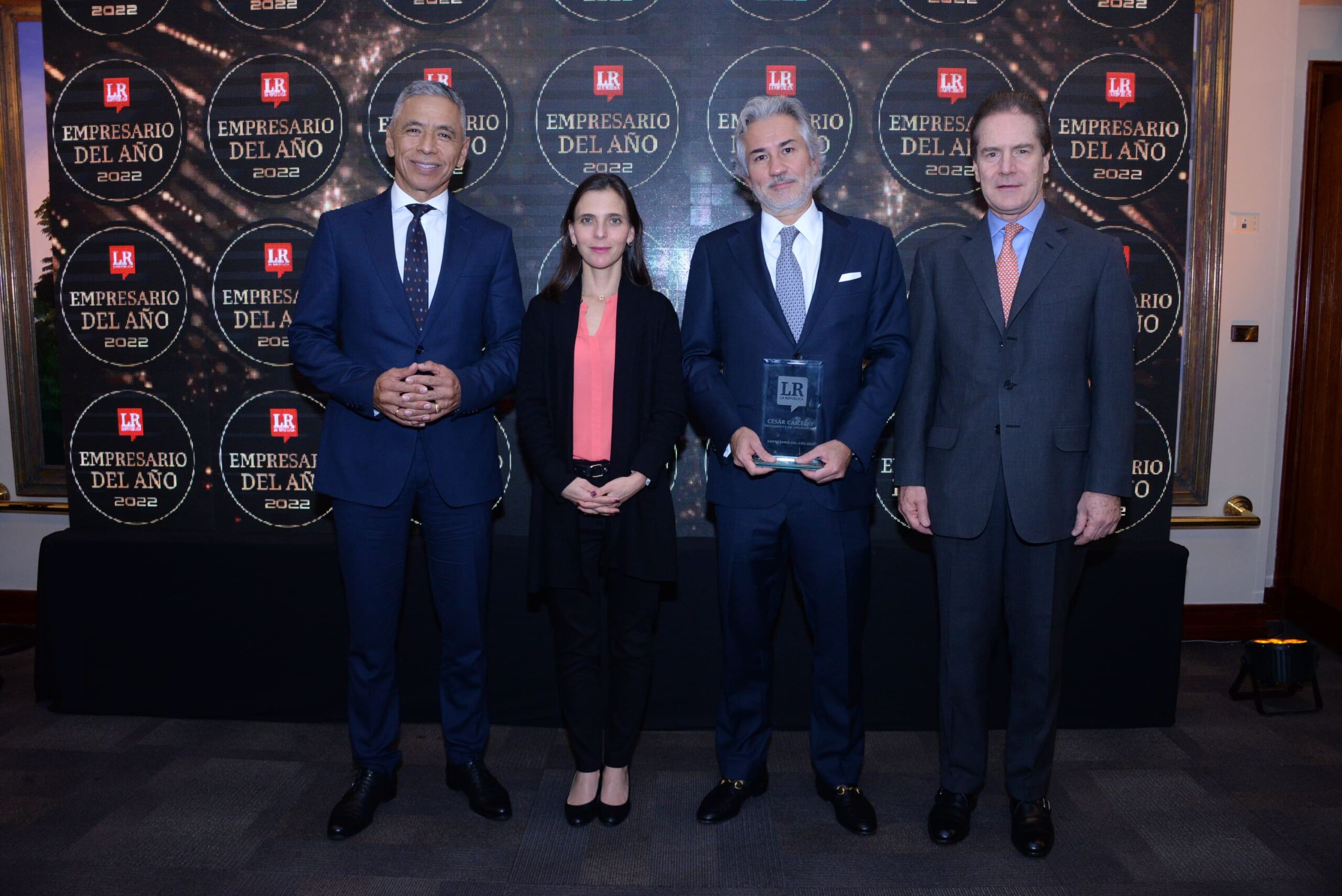 Los nominados al Empresario del Año: Norman Chaparro, pte. de Inter Rapidísimo; Camila Escobar, pte. de Procafecol; César Caicedo, pte. de Colombina; y Roberto Moreno, pte. de Amarilo
