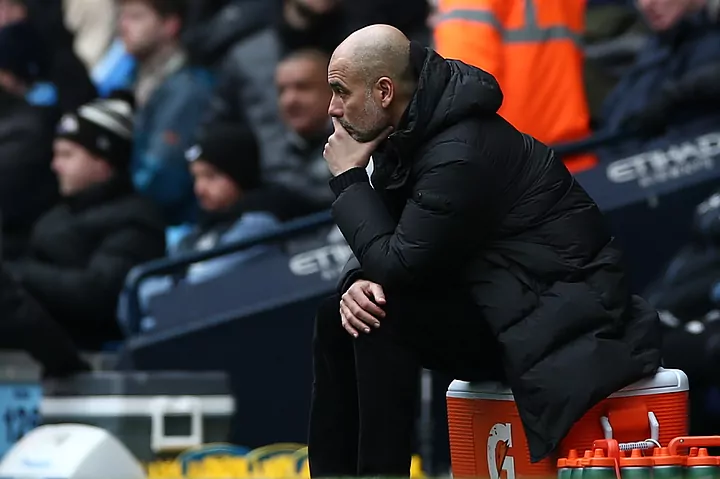 Pep Guardiola, durante un partido del Manchester City.EFE