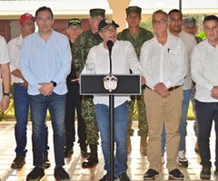 Presidente Gustavo Petro al término del Consejo de Seguridad en Caucasia, Antioquia