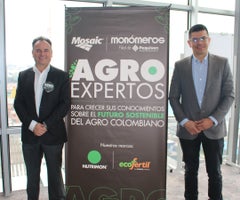 Francisco Jiménez, gerente de asistencia técnica y nuevos negocios de Monómeros; y José Miguel Mesa, consultor de Mosaic Company