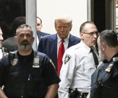 Donald Trump durante su primer comparecimiento en NY. Foto: Bloomberg.