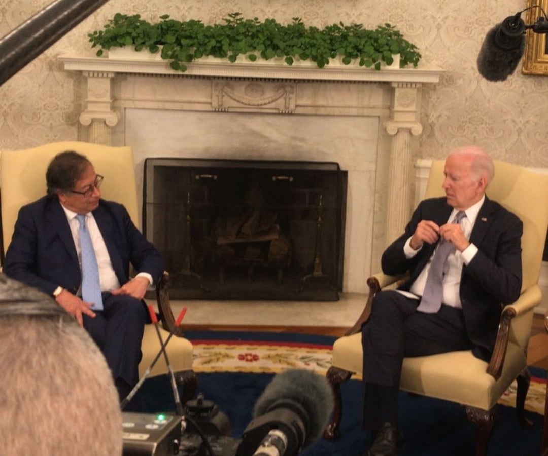 Gustavo Petro, presidente de Colombia; y Joe Biden, presidente de EE.UU