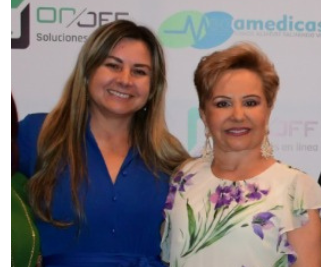 Johanna Saavedra Q., directora de Mercadeo ON OFF; Victoria Eugenia Echeverri, directora Ejecutiva Fenalco Risaralda.