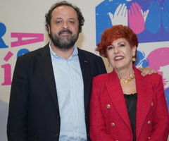 César Piernavieja, editor y autor; y Nohora Elízabeth Hoyos, fundadora de Maloka, durante el lanzamiento.