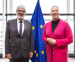 Ministro de Comercio, Industria y Turismo, Germán Umaña con la Comisaria Europea Jutta Urpilainen