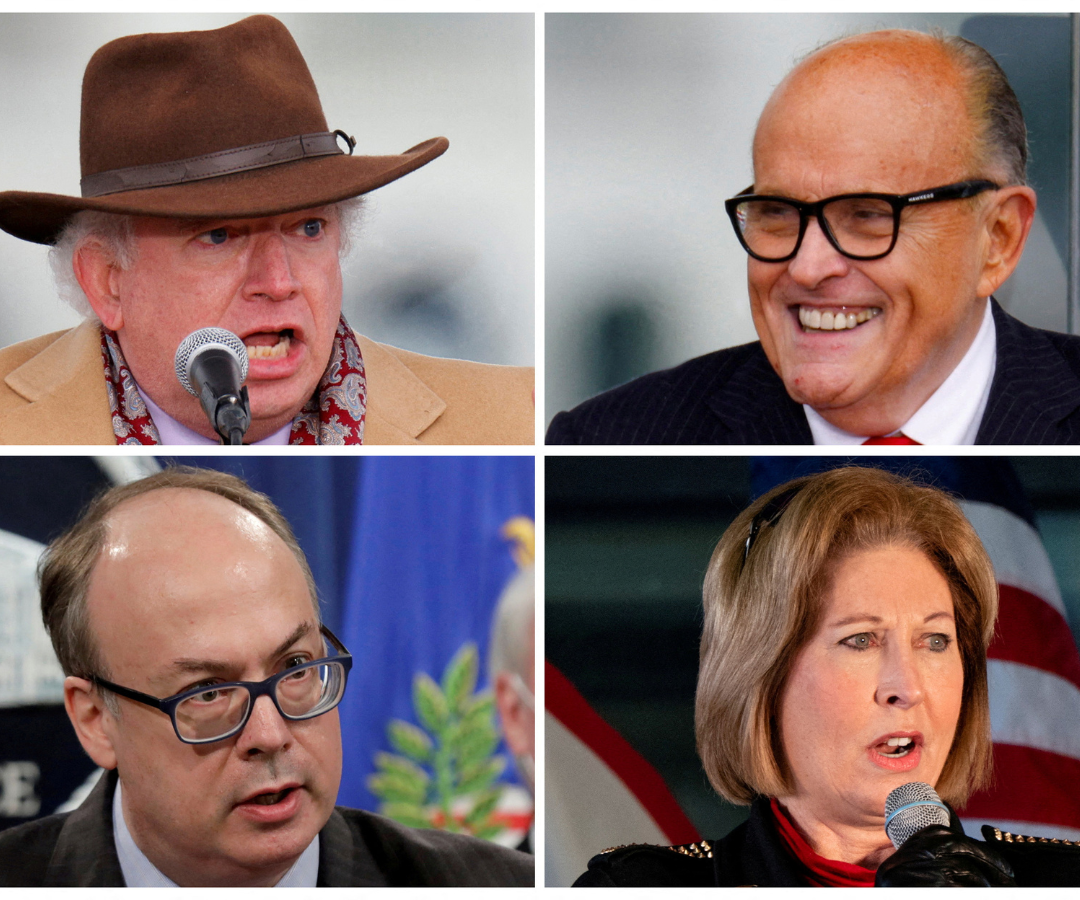 John Eastman, Jeffrey Clark, Sidney Powell y Rudy Giuliani