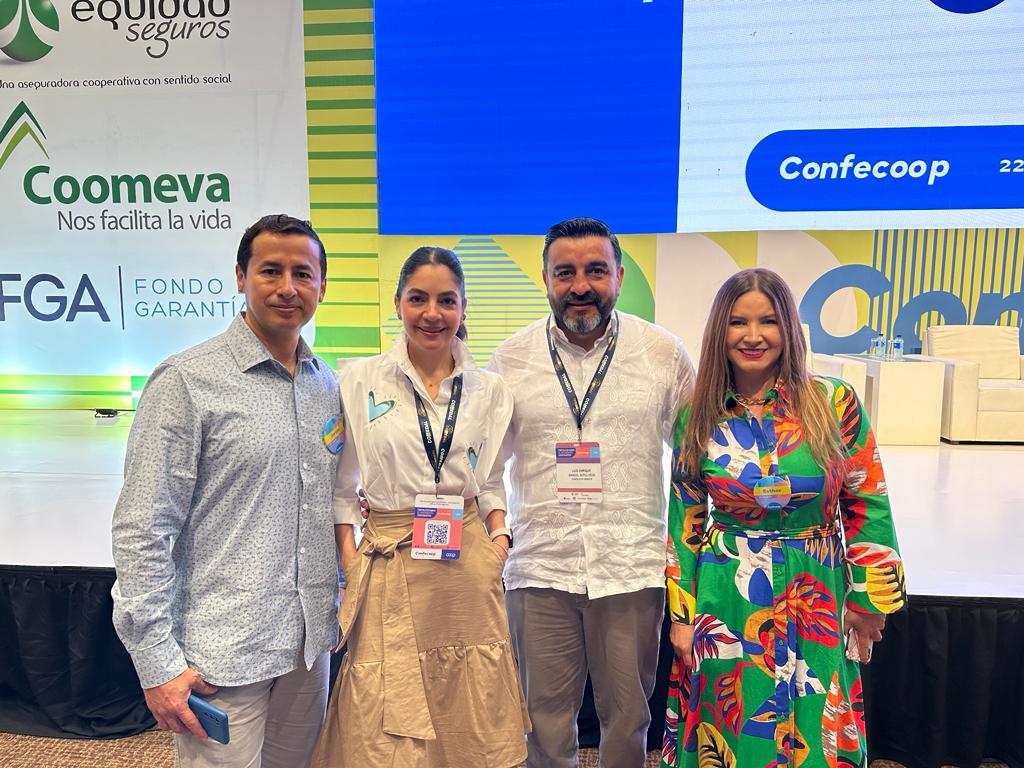 Jorge Leal, sec. general de Confecoop; María Grueso, dir. de Fogacoop; Luis Rangel, dir. Confecoop Oriente; y María Hernández.