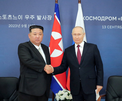 El presidente de Rusia, Putin, y el líder de Corea del Norte, Kim