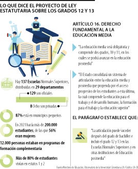 Lo que dice el proyecto de Ley Estatutaria de MinEducación sobre los grados 12 y 13