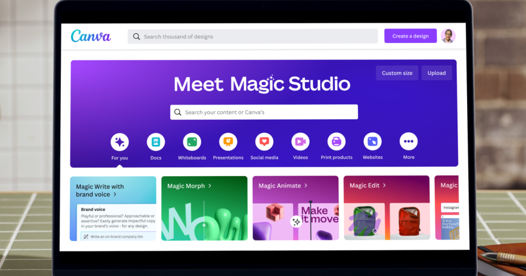 Canva lança Magic Studio com IA generativa da Runway para criar conteúdo  visual