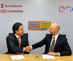 Jabar Singh, presidente de Scotiabank Colpatria y Luciano Tommasi, director general de Enel Colombia y Centroamérica