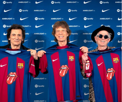 Los Rolling Stones en la camiseta del FC Barcelona