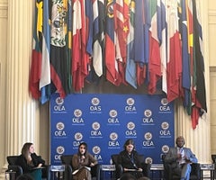 Laura Sarabia en panel OEA Washington