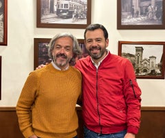 Juan Daniel Oviedo (izquierda) y Carlos Fernando Galán (derecha) en su reunión