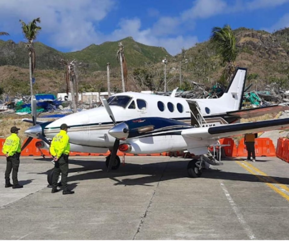 Aeronave confiscada en la isla de Providencia, Colombia