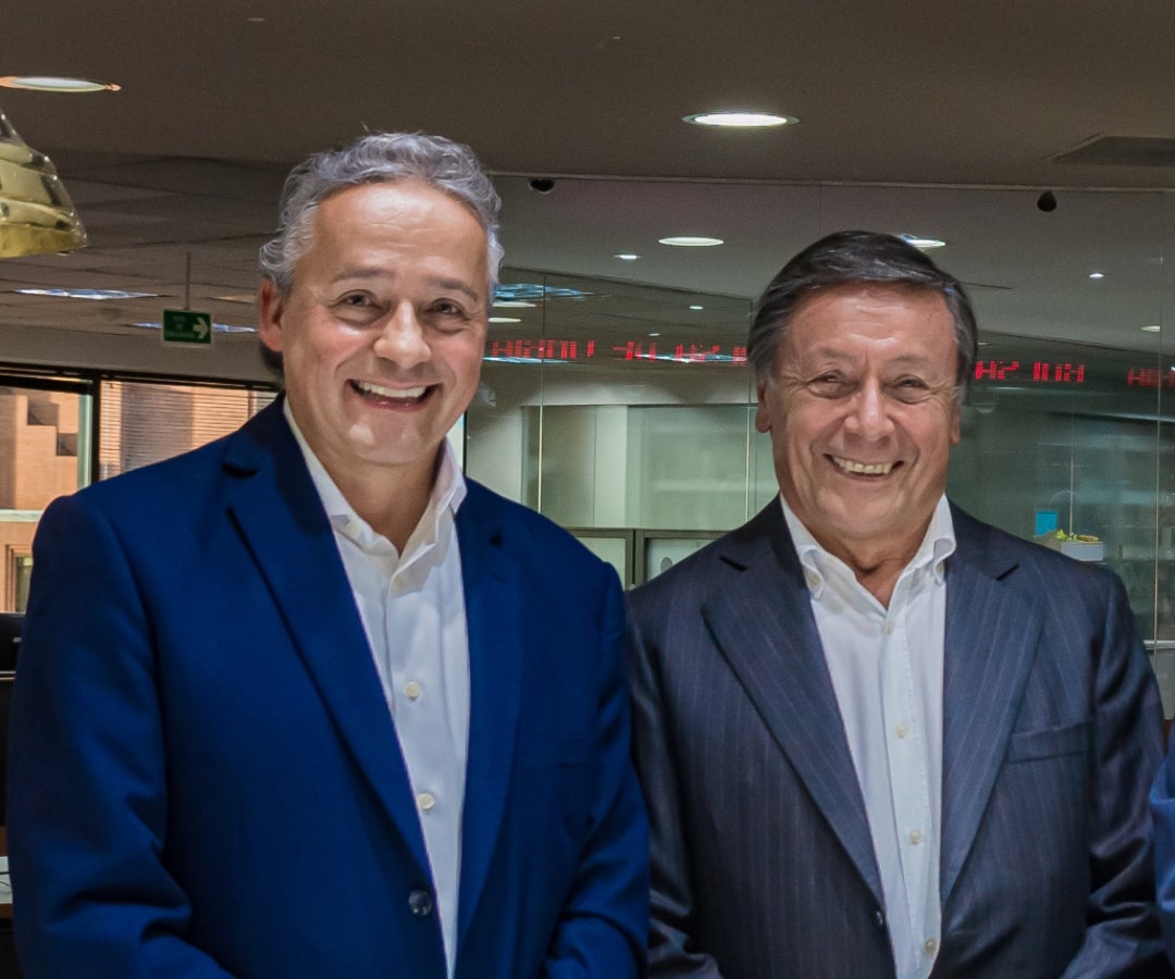 Diego Fernández, vicepresidente Financiero de BVC,y Augusto Acosta, expresidentede la BVC.