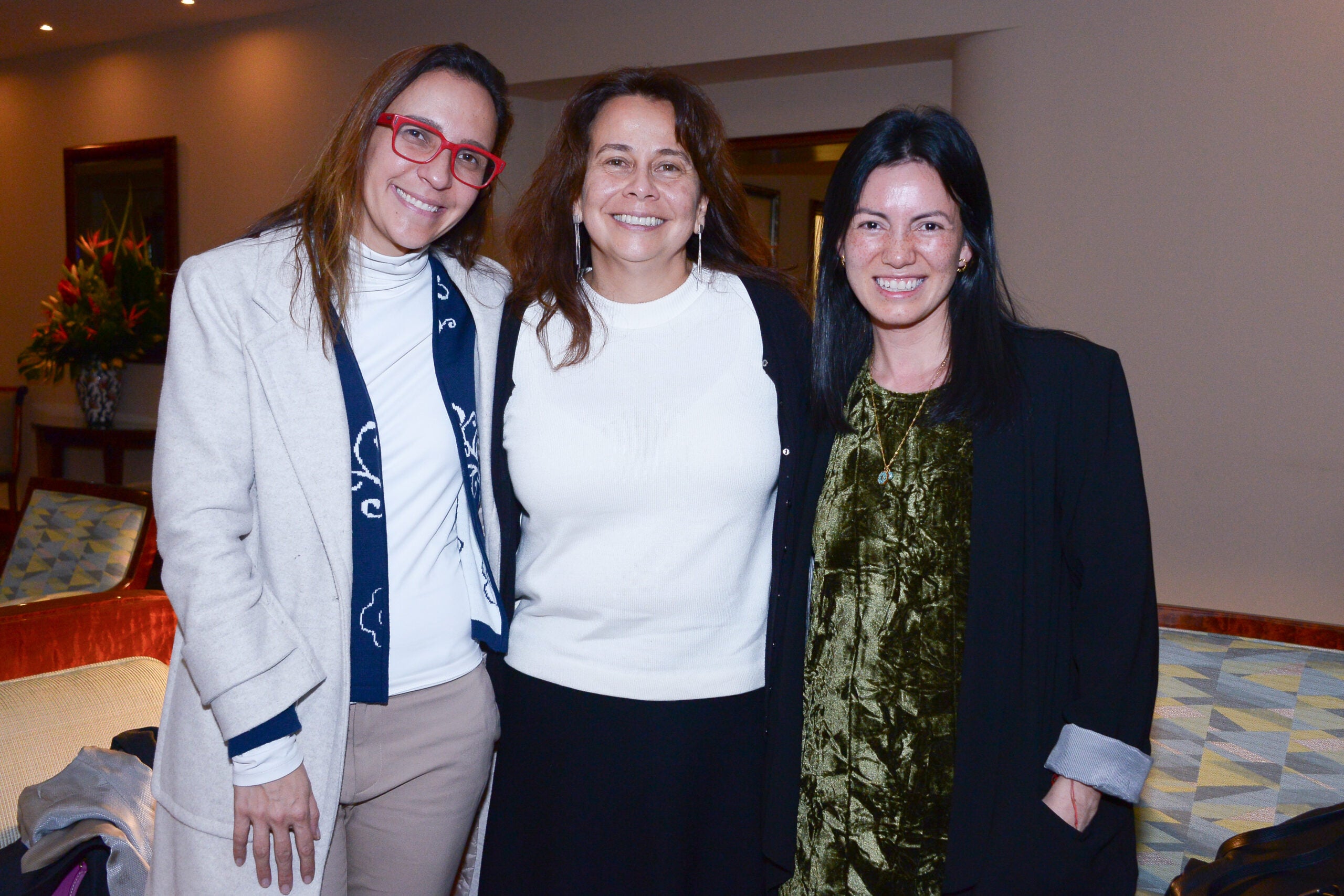 Maria del Pilar López Uribe, profesora de la Facultad de Economía de U. Andes; Angela Penagos, presidente de Finagro; y Natalie Gómez, economista de las Naciones Unidas