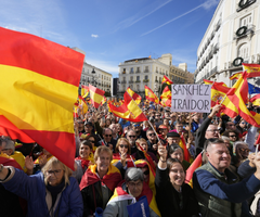 Protestas en España por acuerdo de amnistía catalán