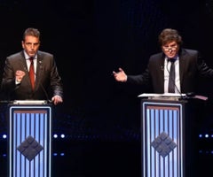 Los invitados de Sergio Massa y Javier Milei. Los invitados de Sergio Massa y Javier Milei.