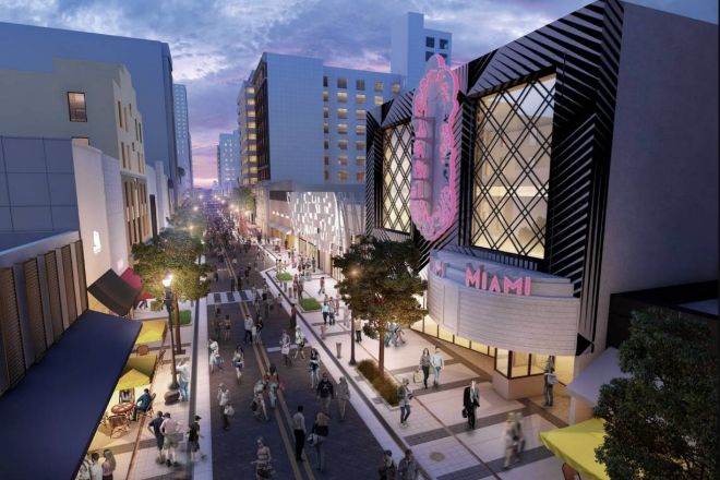 Proyecto de lo que será Flager Street, Miami.