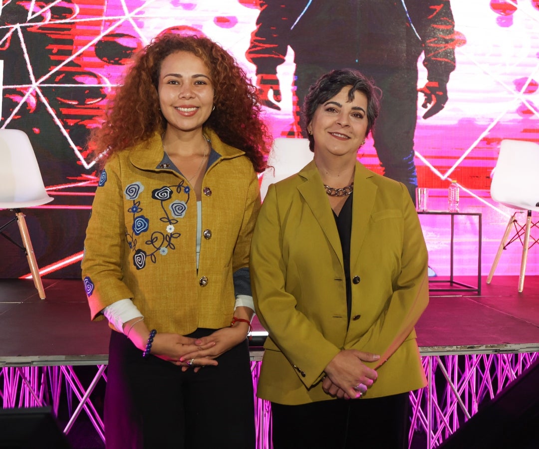 Yesenia Olaya, ministra de Ciencia, Tecnología e Innovación; y María Cristina Díaz, presidenta ejecutiva de Maloka.