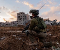 Soldado israelí en operaciones en la Franja de Gaza