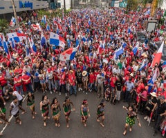 Manifestantes panameños.