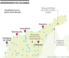 Infraestructura aérea al norte de Colombia