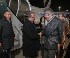 El presidente Gustavo Petro a su llegada a Roma