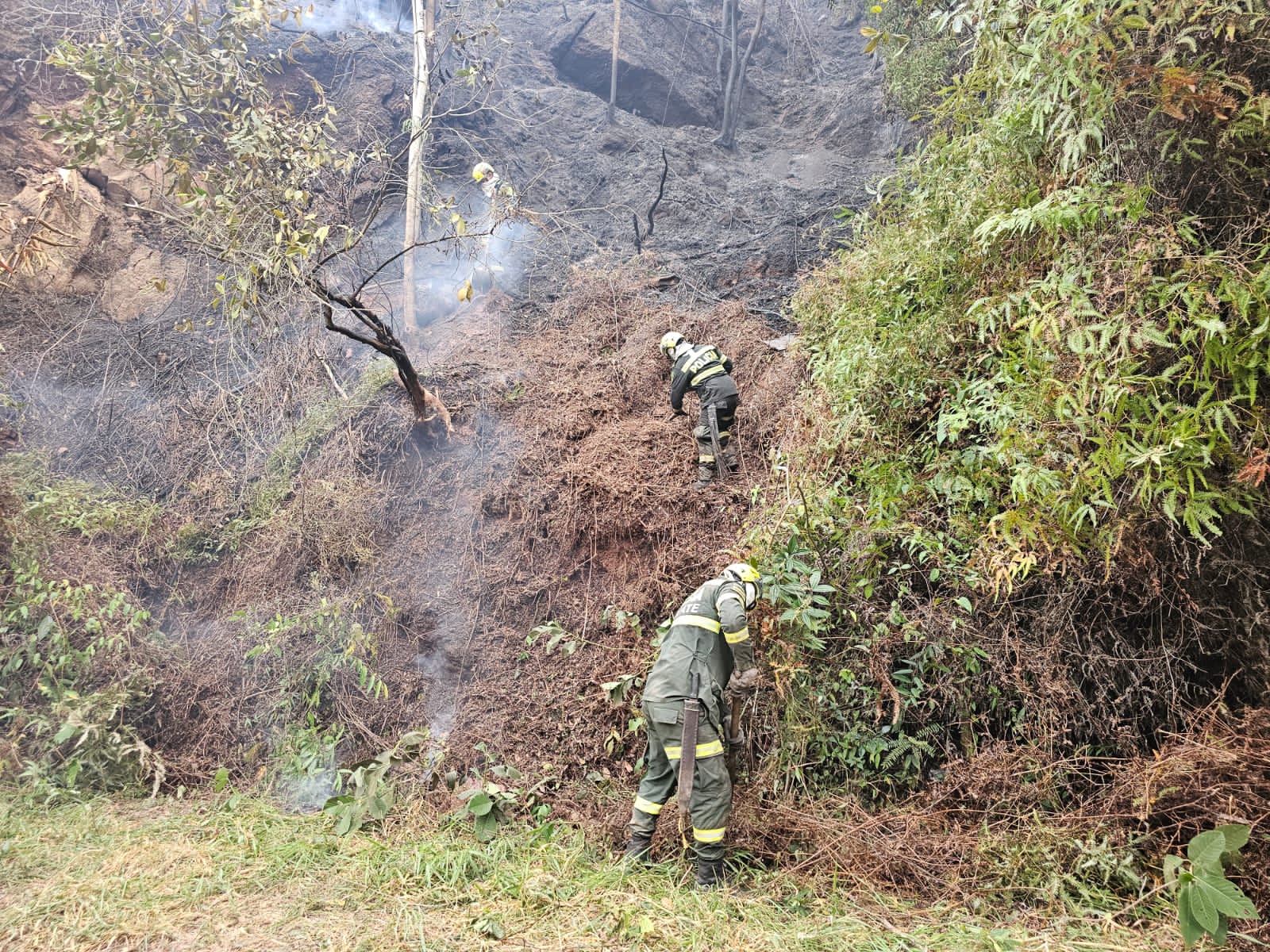 Policía apoya atención de incendios en Santander