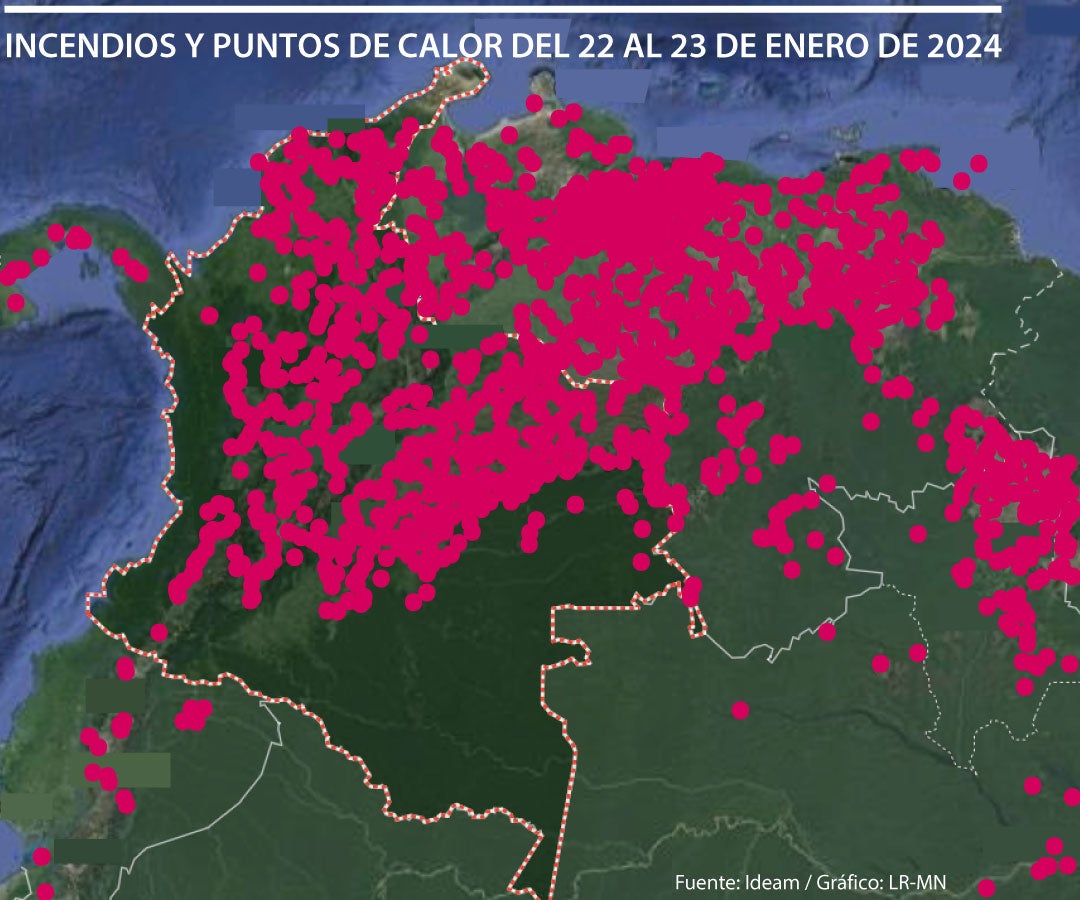 Puntos de calor por detección satelital