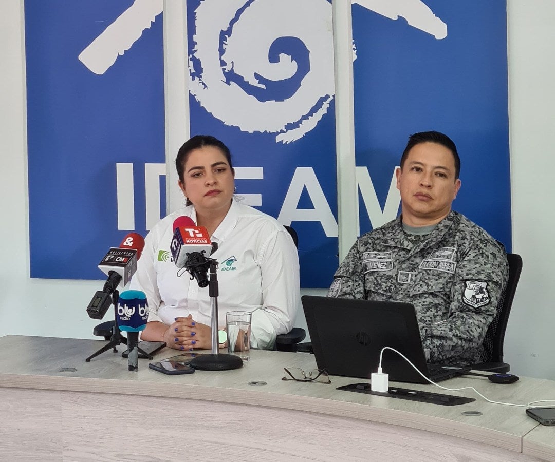 Ghisliane Echeverry, directora del Ideam; y Jorge Giovanni Jiménez Sánchez, subdirector de Meteorología del Ideam