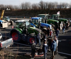 Agricultores protestando en Francia