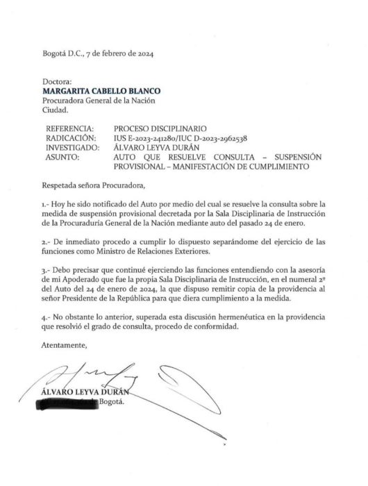 Carta a la Procuradora 