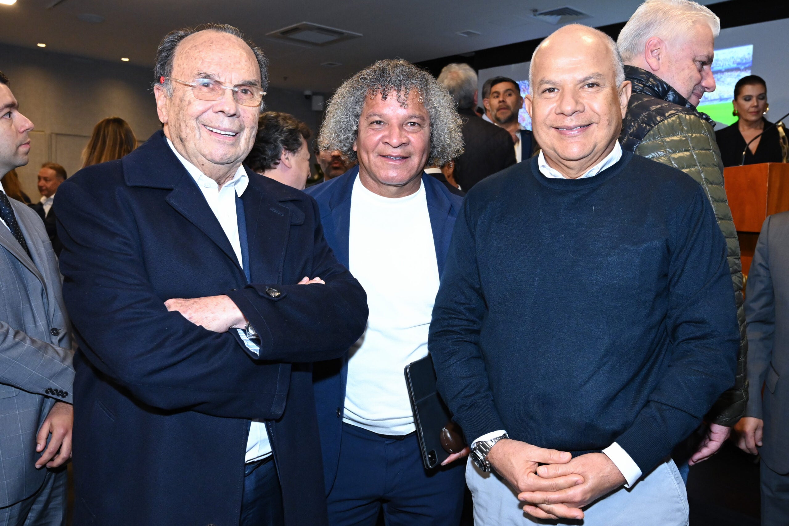 Hernán Peláez; periodista deportivo; Alberto Gamero, técnico de Millonarios; y Juan Carlos Ramírez, notario tercero de Armenia.