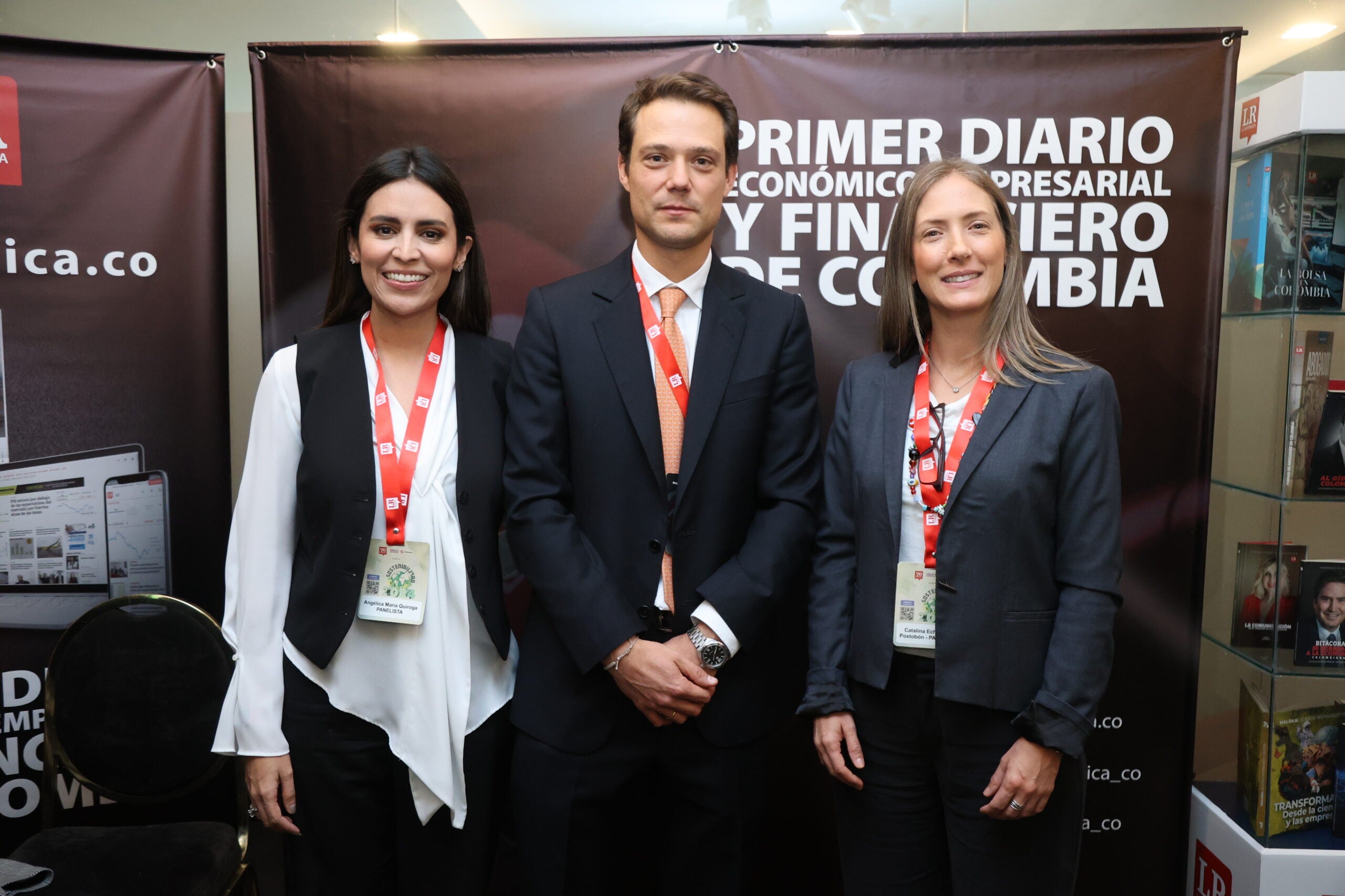 Angélica Quiroga, directora de Sostenibilidad de Incauca; Nicolás González, director de Sostenibilidad de Alpina; y Catalina Echavarría, directora de la Fundación Postobón.