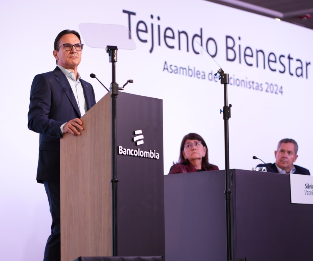 Juan Carlos Mora en la Asamblea del Grupo Bancolombia en 2024