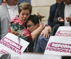 La ministra de Trabajo, Gloria Inés Ramírez, en el debate de reforma pensional
