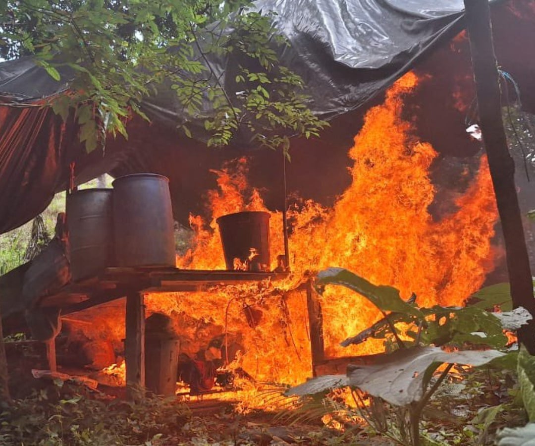 Policía Nacional Policía Nacional destruye laboratorios del narcotráfico
