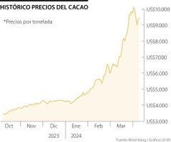 Histórico precio del cacao