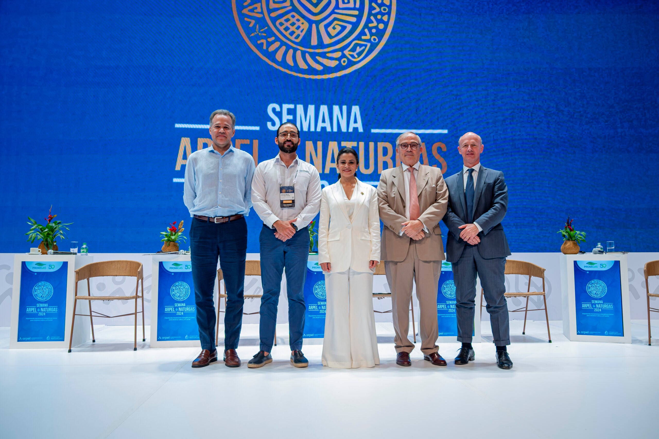 Juan Rojas, pdte. del Consejo de Naturgas; Carlos Zuluaga, Contralor; Luz Murgas, de Naturgas; Carlos Garibaldi, de Arpel, y Andrea Stegher, de la Unión Internacional del Gas.