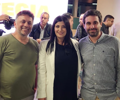 Mariano Sokal, Managing Director de uFlow; Veronica Crisafulli, CEO de MO Credit Management Platform; y Santiago Etchegoyen, cofundador y CTO de uFlow