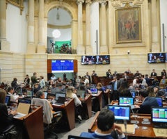 Vista general de la plenaria del Senado de la República en la sesión de este martes 16 de abril