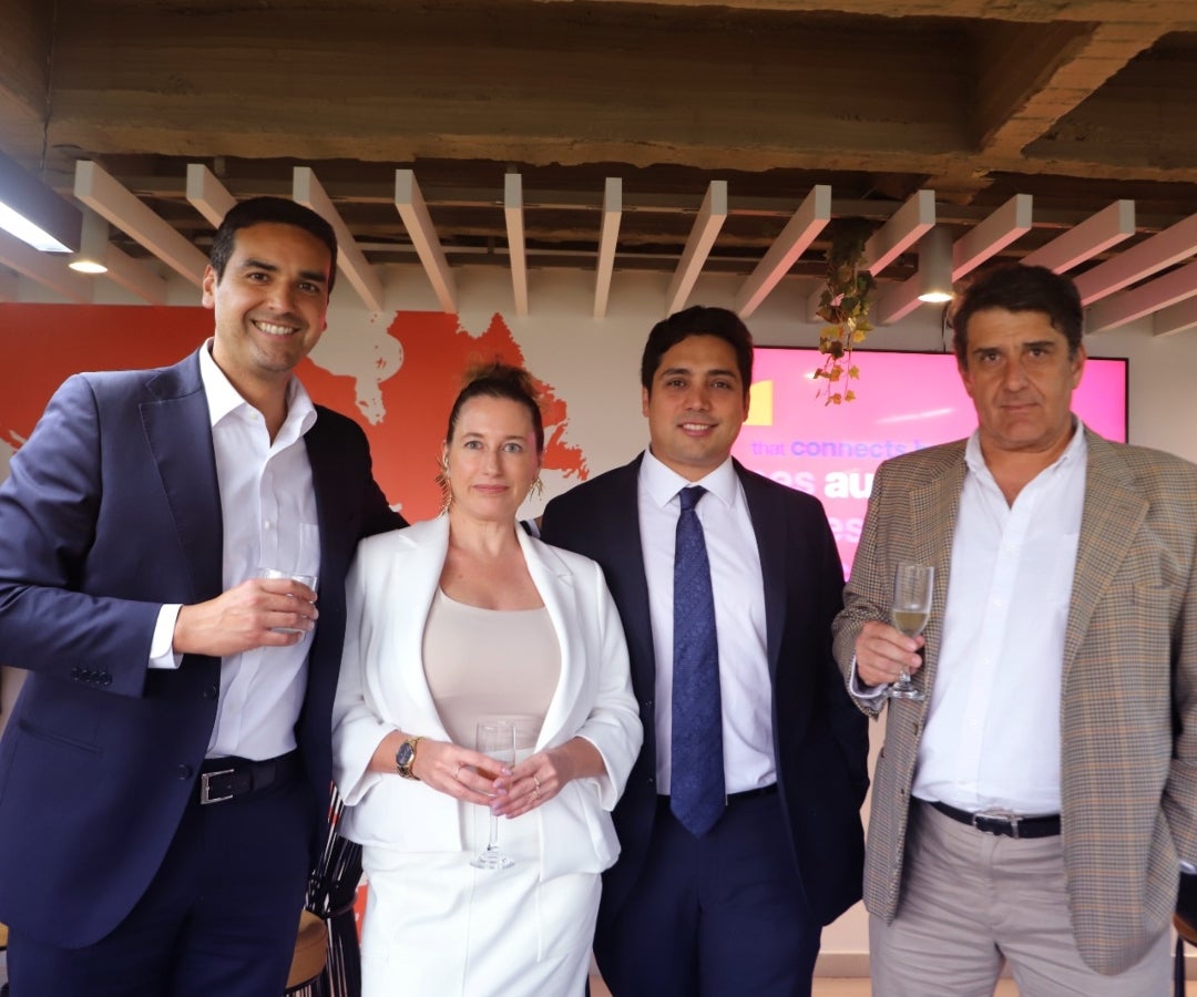 Gustavo Godoy, director regional de inConcert; de MGC Colombia, Tatiana Guiloff, CEO, y Diego Céspedes, gerente; Reinaldo Espinosa, fundador de Concordia Investments.